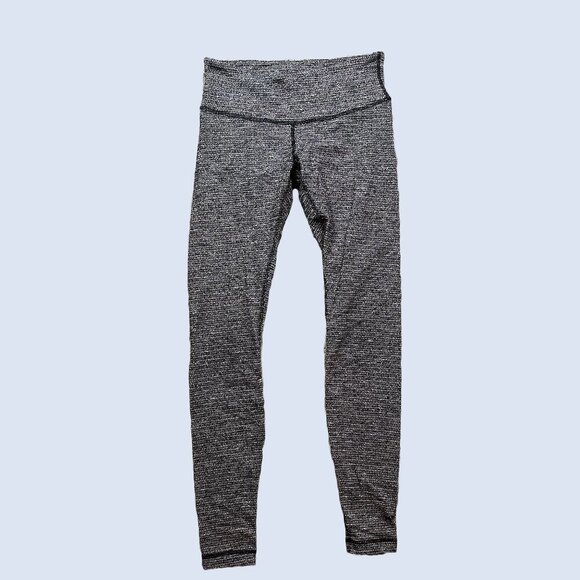 Lululemon Wunder Under Textured Grey Leggings Women's Size 8 - Workout / Yoga - Picture 1 of 6